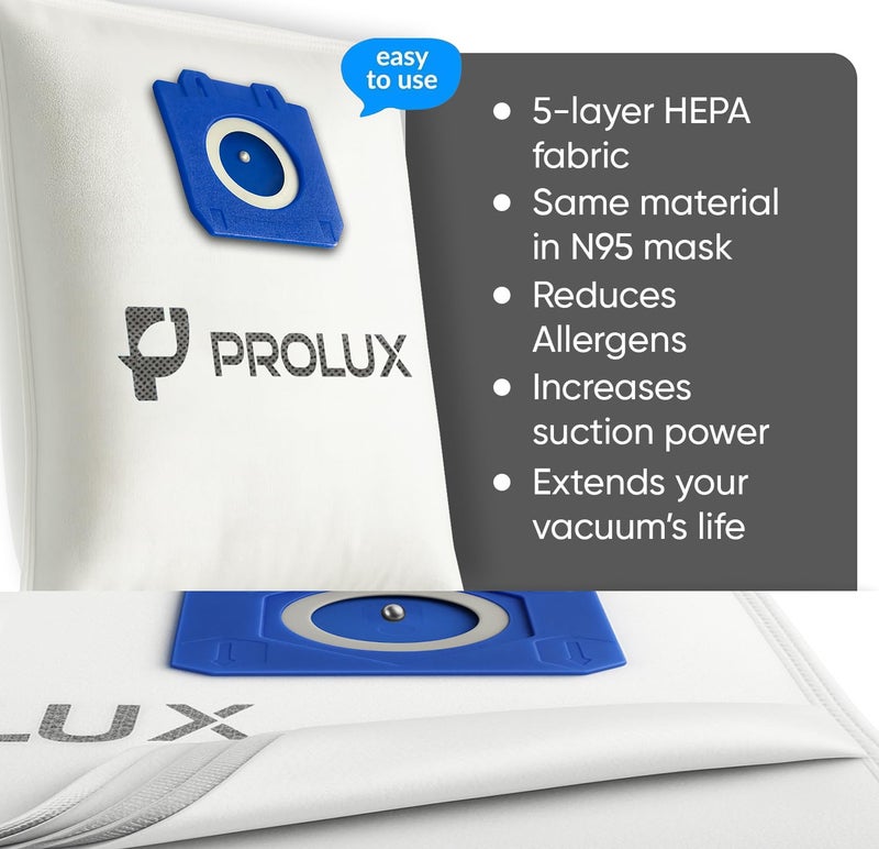 PROLUX 6 pack of HEPA bags and 2 post Filters for the Prolux 6000/7000/8000/9000 series upright vacuum cleaners - Image 2